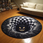 Demon Lurks Deep Round Mat Rug - washable non-slip printed rug