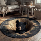 Den Cub Round Mat Rug - washable non-slip printed rug