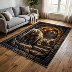 Den Family area rug in a living room