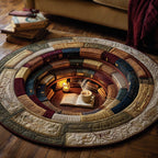 Depths of Imagination Round Mat Rug - washable non-slip printed rug