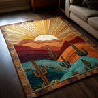 Desert Bloom area rug in a living room