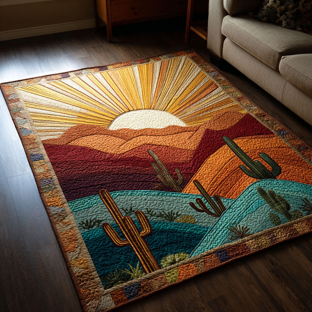 Desert Bloom area rug in a living room