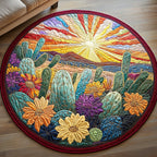 Desert Bloom Round Mat Rug - Nature Design | Serene Home Decor