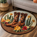 Desert Bloom Round Mat Rug - Nature Design | Serene Home Decor