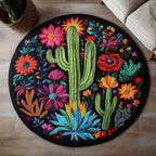 Desert Bloom Serenity Round Mat Rug - washable non-slip printed rug