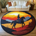 Desert Cowboy Round Mat Rug - washable non-slip printed rug