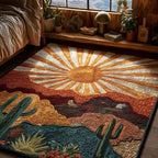 Desert Dawn Glow area rug in a living room
