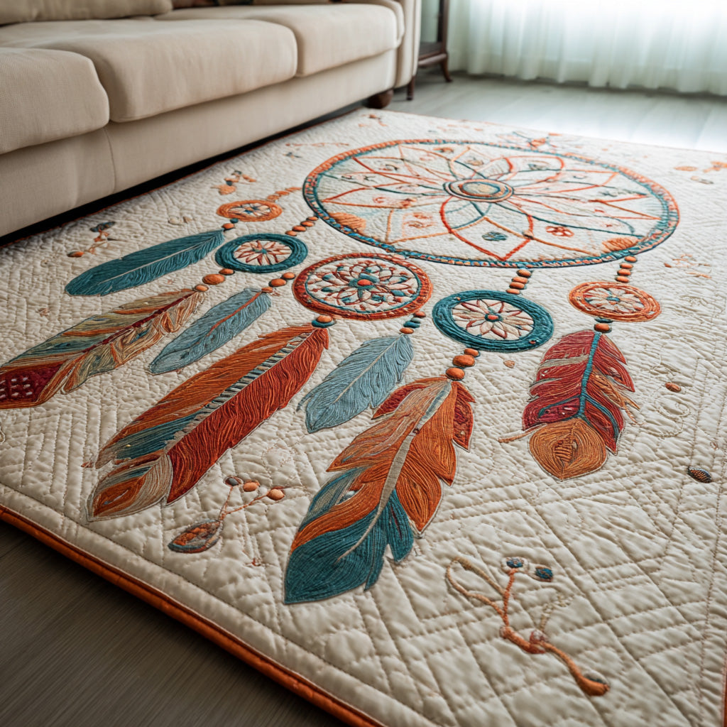 Desert Dreamcatcher area rug in a living room