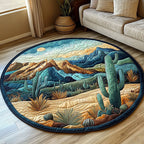 Desert Dreams Round Mat Rug - washable non-slip printed rug