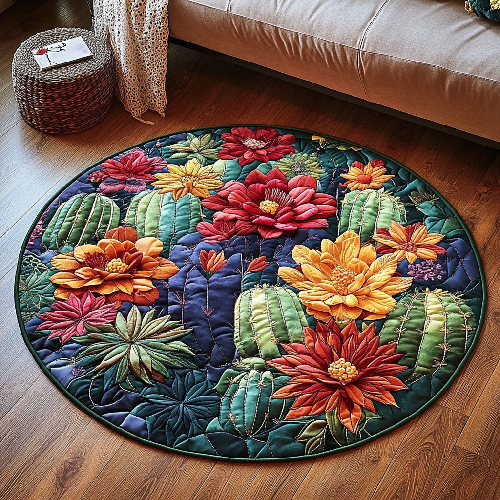 Desert Elegance Round Mat Rug - washable non-slip printed rug