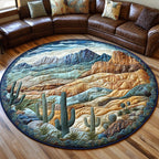 Desert Escape Round Mat Rug - washable non-slip printed rug