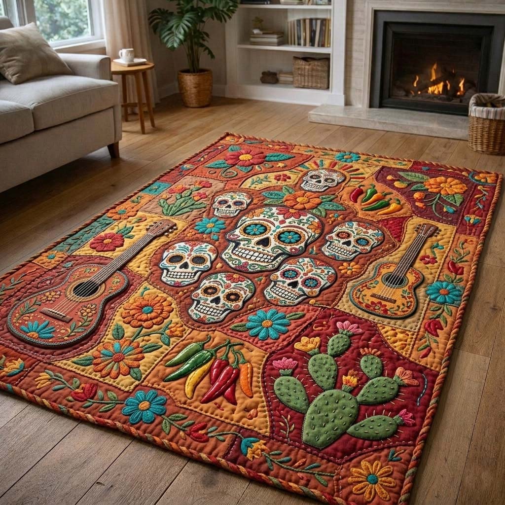 Desert Fiesta area rug in a living room