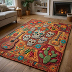 Desert Fiesta area rug in a living room