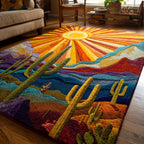 Desert Glow area rug in a living room