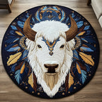 Desert Guardian Round Mat Rug - washable non-slip printed rug