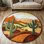 Desert Harmony Round Mat Rug - washable non-slip printed rug