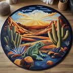 Desert Hopper Round Mat Rug - washable non-slip printed rug