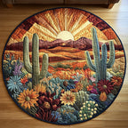 Desert Mirage Round Mat Rug - washable non-slip printed rug