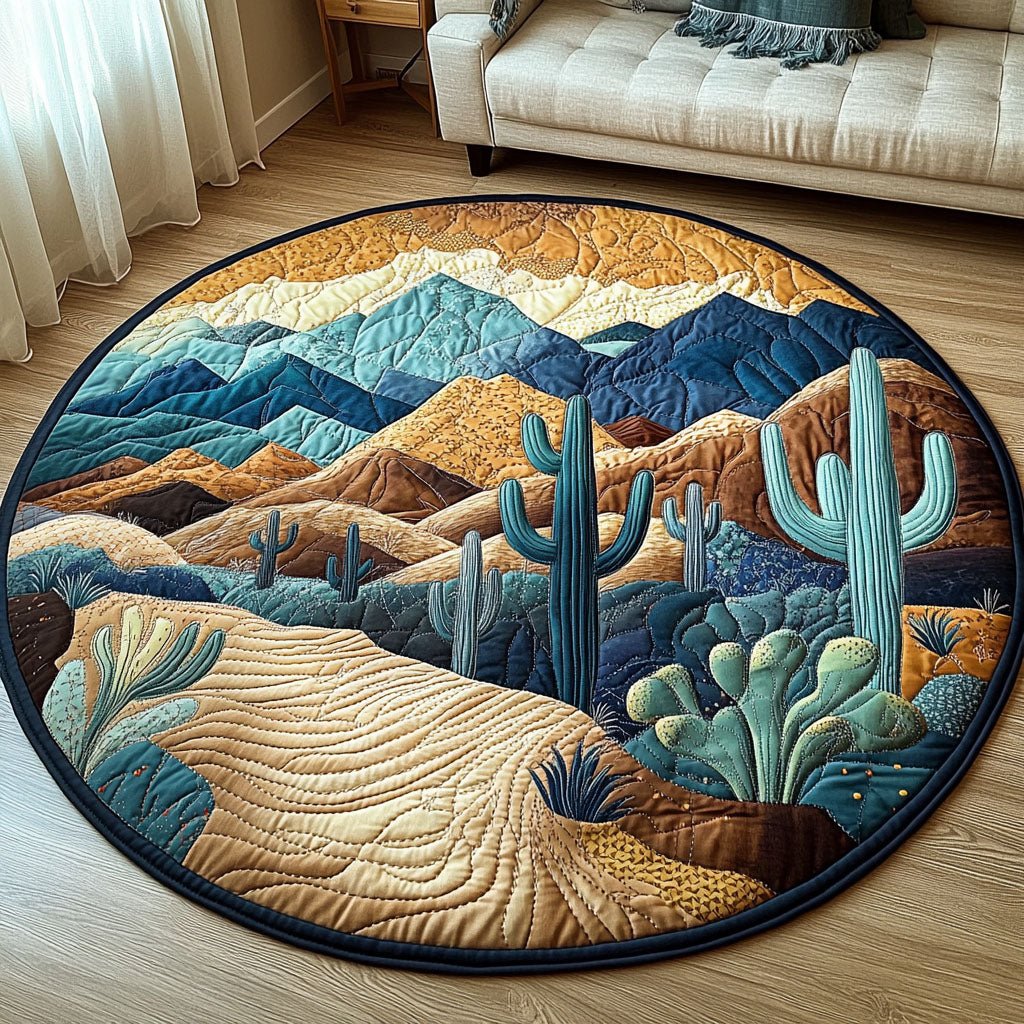 Desert Mirage Round Mat Rug - Nature Design | Serene Home Decor