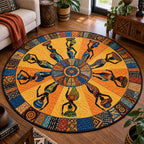 Desert Queen Round Mat Rug - Nature Design | Serene Home Decor - washable non-slip printed rug