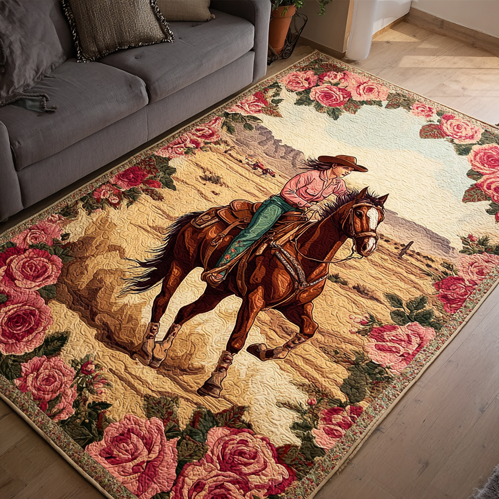 Desert Ride area rug in a living room