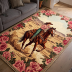 Desert Ride area rug in a living room