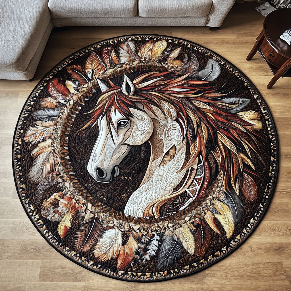 Desert Storm Round Mat Rug - washable non-slip printed rug