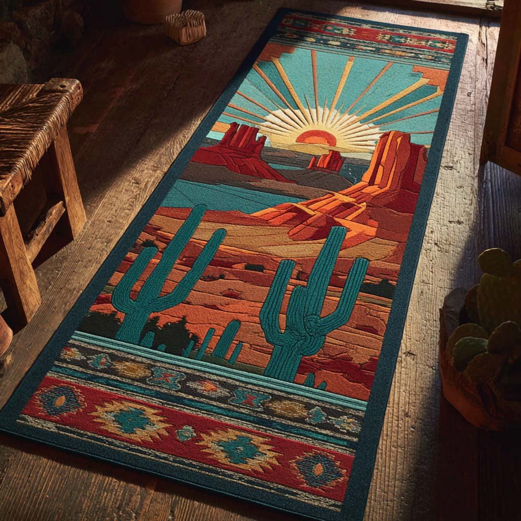 Desert Sunrise Runner Carpet Runner Rug - Cute Pet Design | Animal Printed Runner Rug
