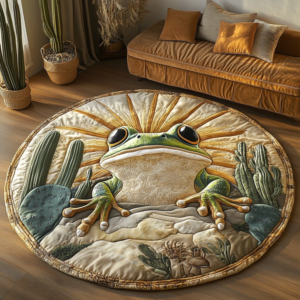 Desert Toad Round Mat Rug - washable non-slip printed rug