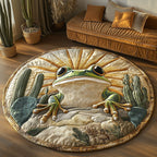 Desert Toad Round Mat Rug - washable non-slip printed rug