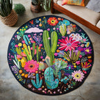 Desert Vibes Retreat Round Mat Rug - washable non-slip printed rug