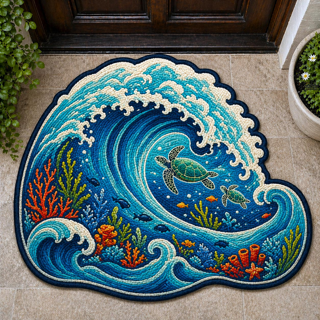 Design 11160 Custom Shape Area Rug - Nature Design | Die-Cut Non-Slip Rug - washable non-slip printed rug