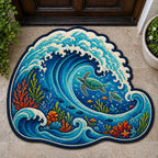 Design 11160 Custom Shape Area Rug - Nature Design | Die-Cut Non-Slip Rug - washable non-slip printed rug
