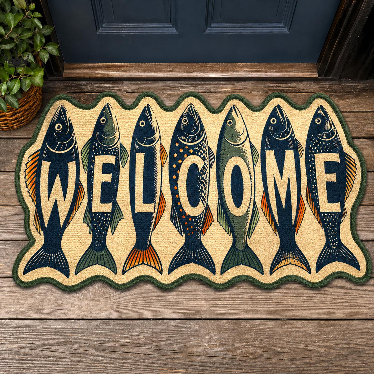 Design 11196 Custom Shape Area Rug - Nature Design | Die-Cut Non-Slip Rug - washable non-slip printed rug