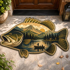 Design 11199 Custom Shape Area Rug - Nature Design | Die-Cut Non-Slip Rug - washable non-slip printed rug