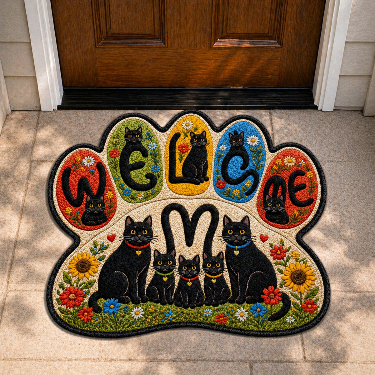 Design 11202 Custom Shape Area Rug - Nature Design | Die-Cut Non-Slip Rug - washable non-slip printed rug