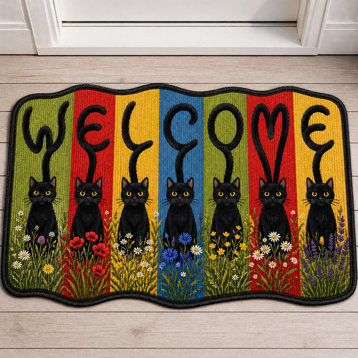 Design 11204 Custom Shape Area Rug - Nature Design | Die-Cut Non-Slip Rug - washable non-slip printed rug