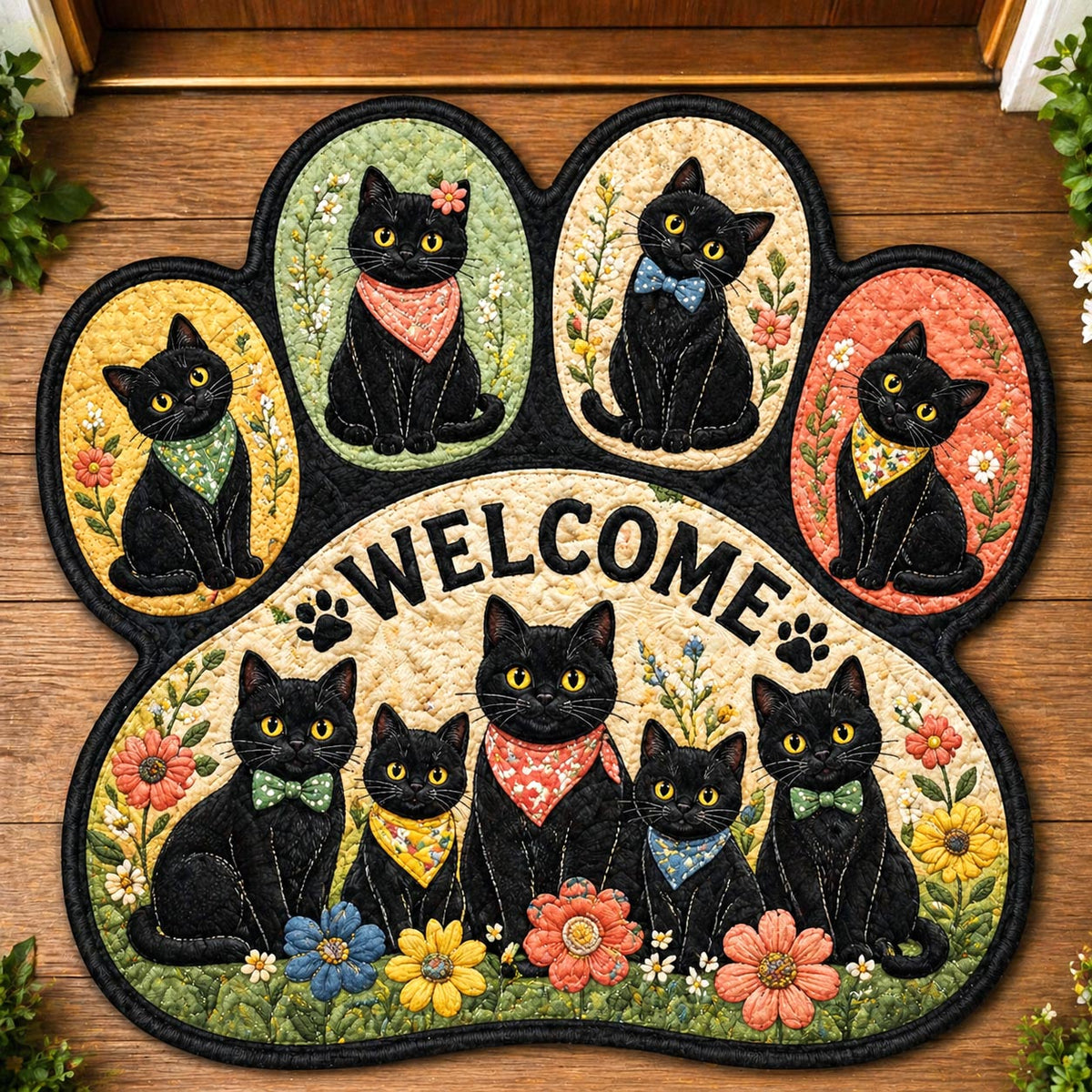 Design 11205 Custom Shape Area Rug - Nature Design | Die-Cut Non-Slip Rug - washable non-slip printed rug