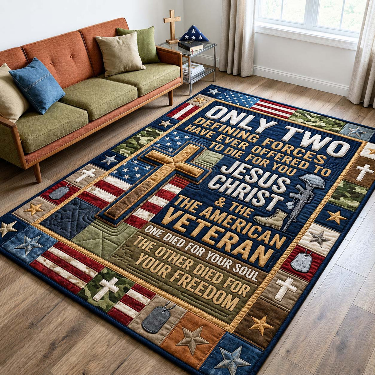 Design 1155 area rug in a living room