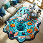 Design 12624 Custom Shape Area Rug - Nature Design | Die-Cut Non-Slip Rug - washable non-slip printed rug