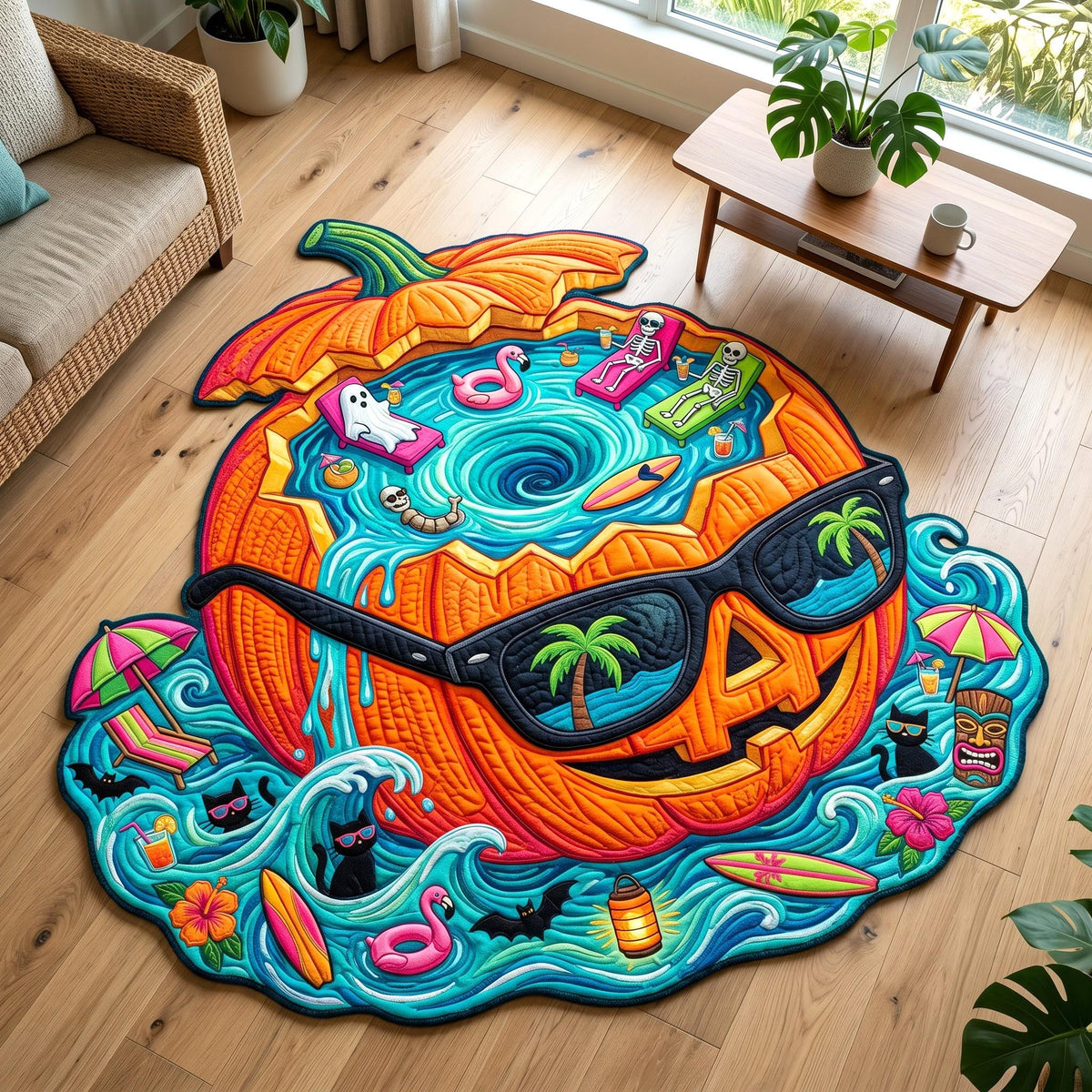 Design 12625 Custom Shape Area Rug - Nature Design | Die-Cut Non-Slip Rug - washable non-slip printed rug
