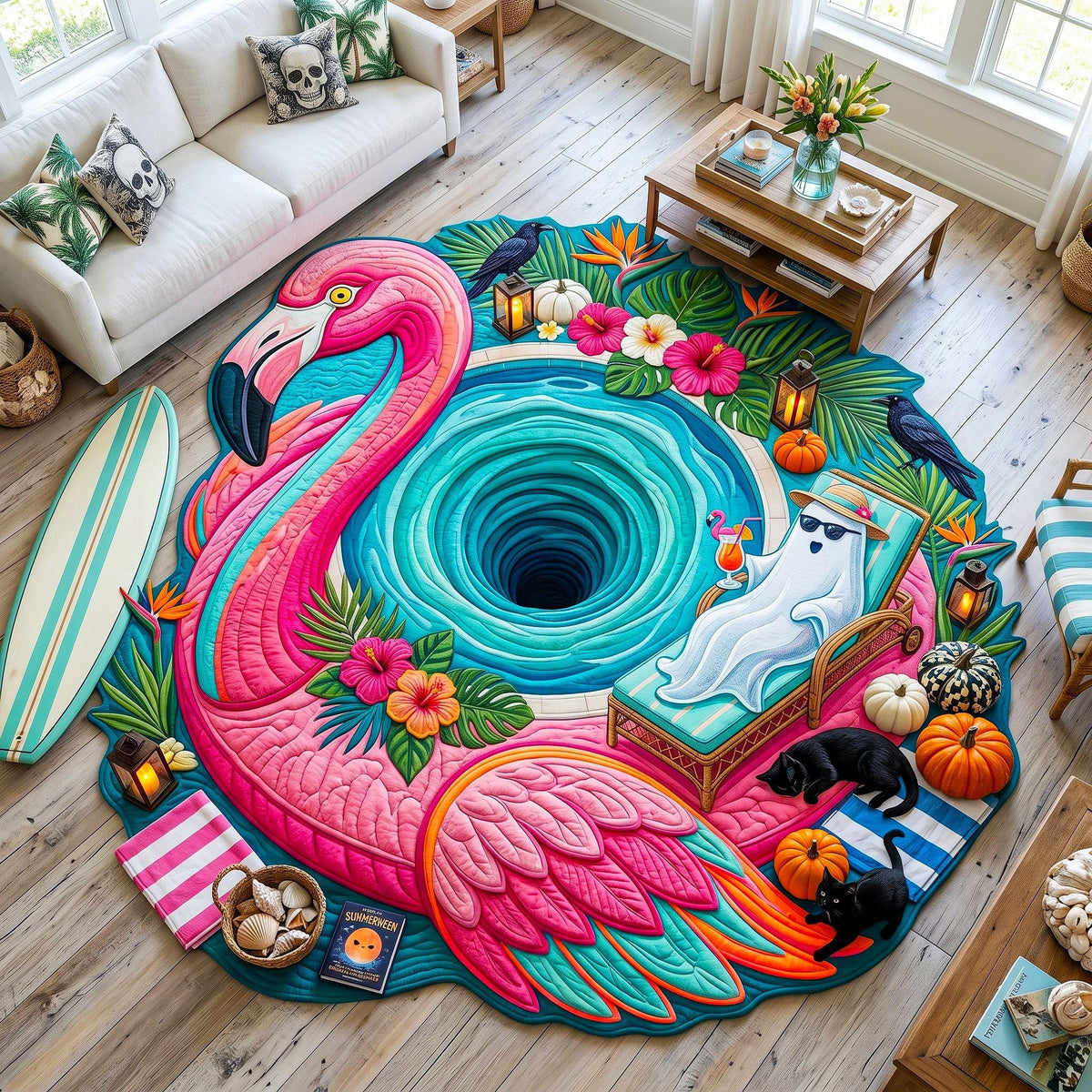 Design 12628 Custom Shape Area Rug - Nature Design | Die-Cut Non-Slip Rug - washable non-slip printed rug