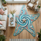 Design 12632 Custom Shape Area Rug - Nature Design | Die-Cut Non-Slip Rug - washable non-slip printed rug