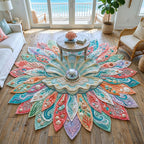 Design 12633 Custom Shape Area Rug - Nature Design | Die-Cut Non-Slip Rug - washable non-slip printed rug