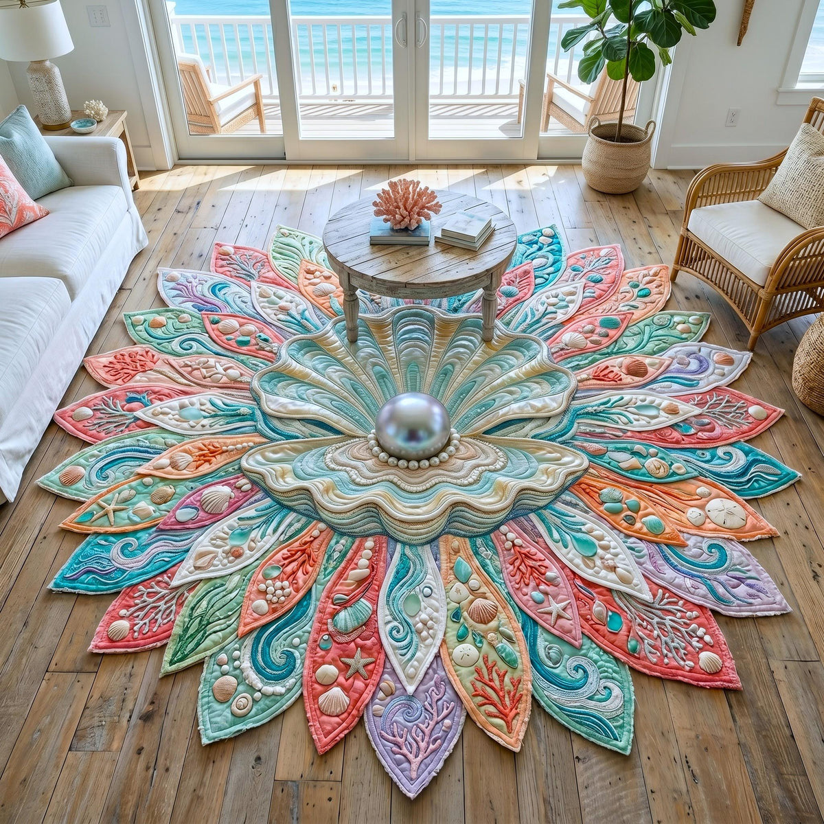 Design 12633 Custom Shape Area Rug - Nature Design | Die-Cut Non-Slip Rug - washable non-slip printed rug