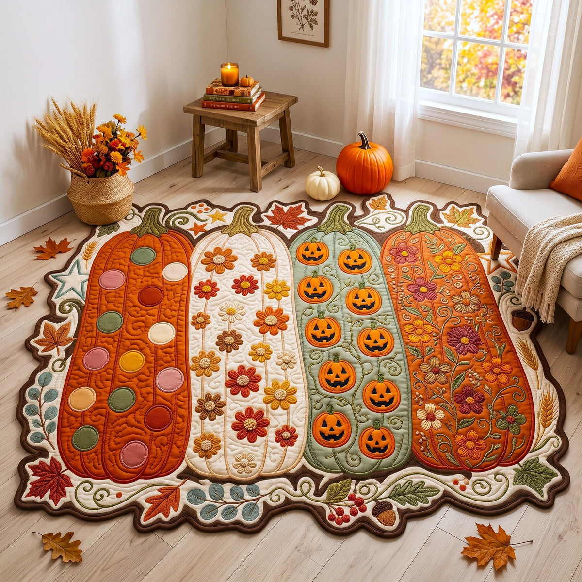 Design 12703 Custom Shape Area Rug - Nature Design | Die-Cut Non-Slip Rug - washable non-slip printed rug