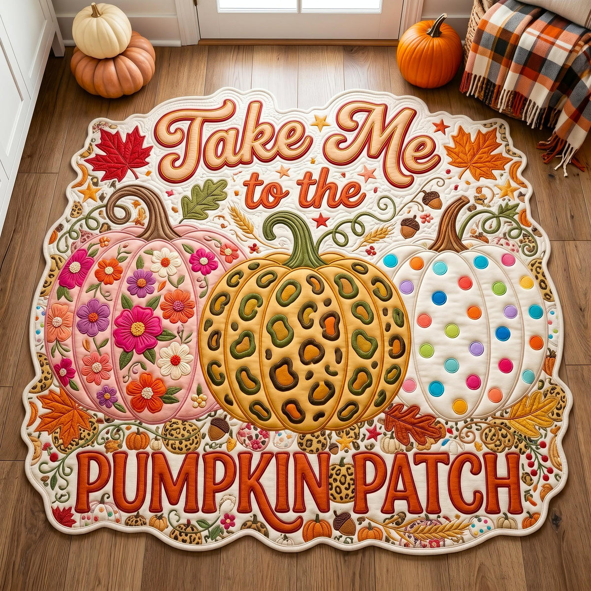 Design 12704 Custom Shape Area Rug - Nature Design | Die-Cut Non-Slip Rug - washable non-slip printed rug