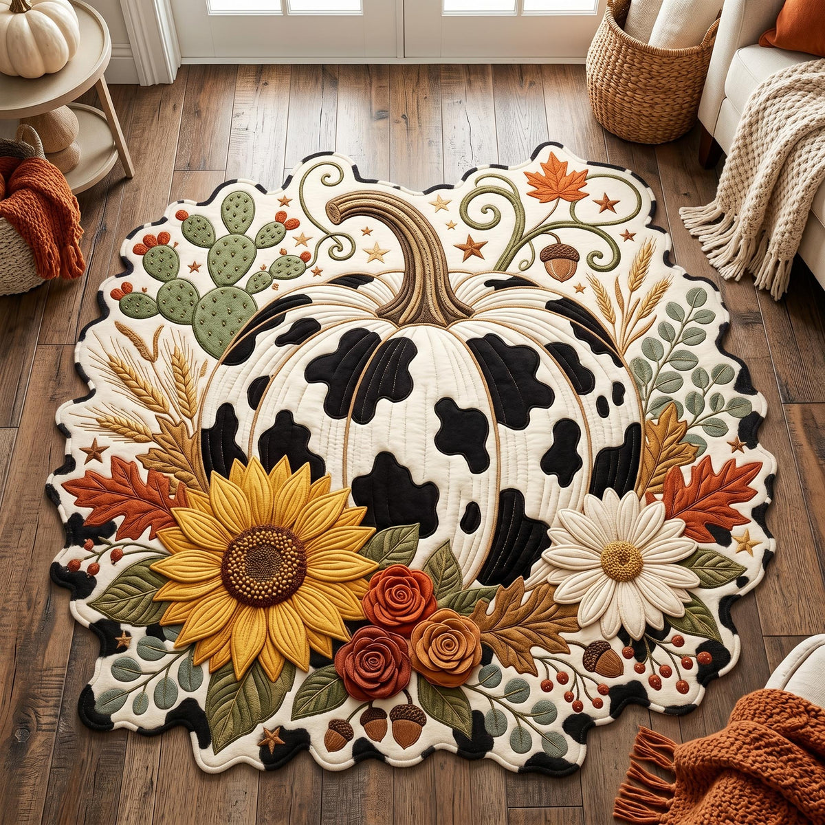 Design 12706 Custom Shape Area Rug - Nature Design | Die-Cut Non-Slip Rug - washable non-slip printed rug