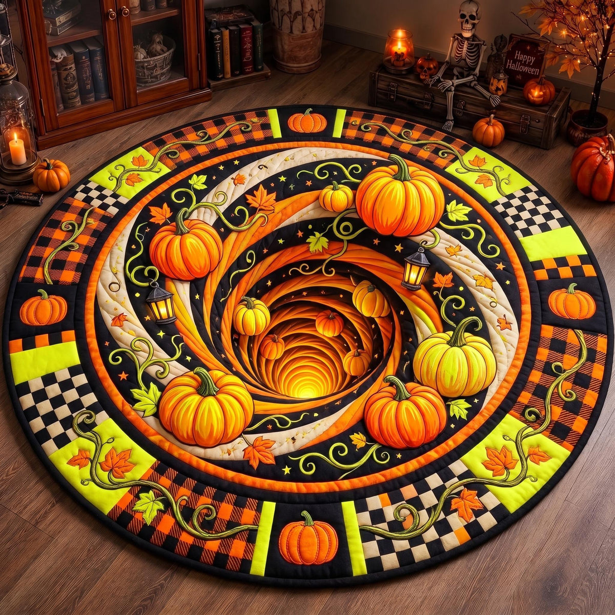 Design 13325 Round Mat Rug - Nature Design | Serene Home Decor (Design 1) - washable non-slip printed rug
