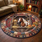 Design 13424 Round Mat Rug - Nature Design | Serene Home Decor (Design 1) - washable non-slip printed rug